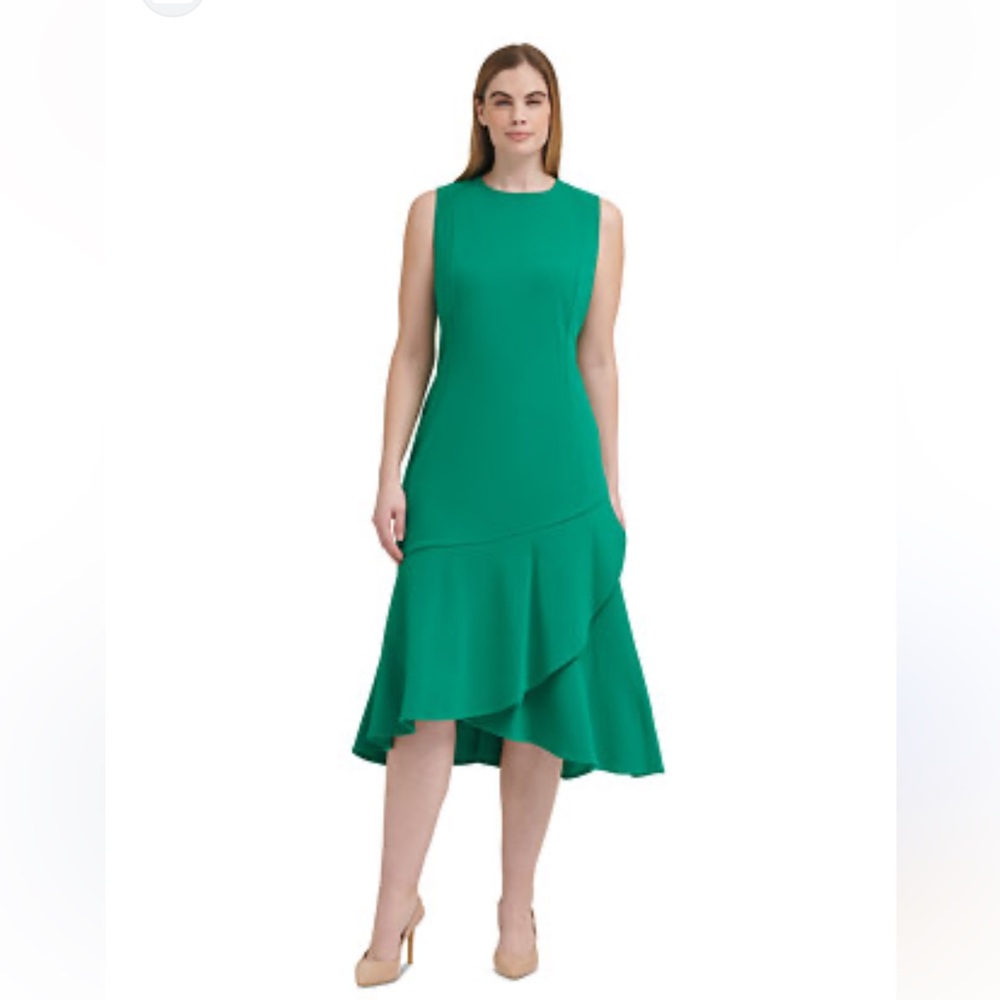 Calvin Klein Flounce hem midi dress